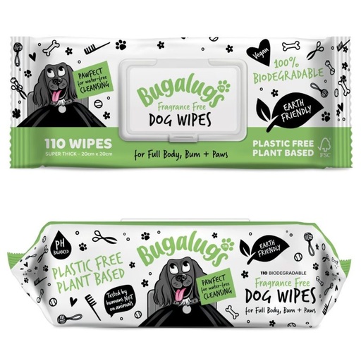 Bugalugs Dog Wipes Fragrance Free 